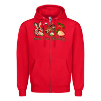 Red peace love strawberry Zipper Hoodie - Artiststas
