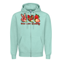 Seafoam peace love strawberry Zipper Hoodie - Artiststas