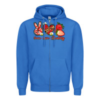 True Royal peace love strawberry Zipper Hoodie - Artiststas