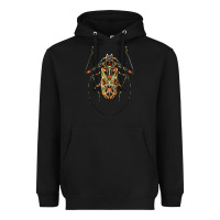 Black Acrocinus Beetle Illustrations Heavyweight Hoodie - LillyAllenDesigns