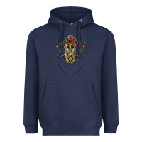 Navy Acrocinus Beetle Illustrations Heavyweight Hoodie - LillyAllenDesigns