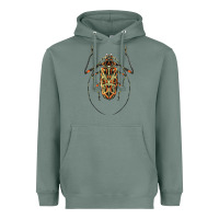 Sage Acrocinus Beetle Illustrations Heavyweight Hoodie - LillyAllenDesigns
