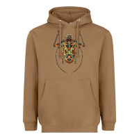 Toasted Coconut Acrocinus Beetle Illustrations Heavyweight Hoodie - LillyAllenDesigns