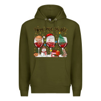 Army Green tipsy and bright christmas Premium Hoodie - MaliasSmallBusiness