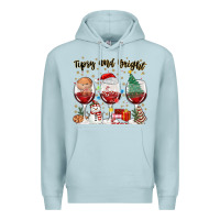 Blue Mist tipsy and bright christmas Premium Hoodie - MaliasSmallBusiness
