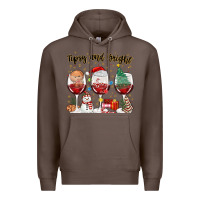Coffee tipsy and bright christmas Premium Hoodie - MaliasSmallBusiness