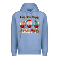 Colony Blue tipsy and bright christmas Premium Hoodie - MaliasSmallBusiness