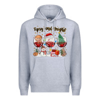 Heather Grey tipsy and bright christmas Premium Hoodie - MaliasSmallBusiness