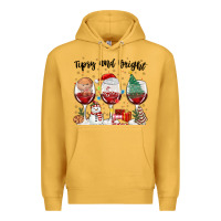 Mustard tipsy and bright christmas Premium Hoodie - MaliasSmallBusiness
