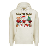 Oatmeal Heather tipsy and bright christmas Premium Hoodie - MaliasSmallBusiness