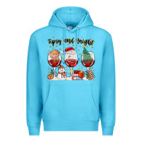 Ocean Blue tipsy and bright christmas Premium Hoodie - MaliasSmallBusiness