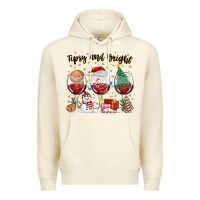 Sandshell tipsy and bright christmas Premium Hoodie - MaliasSmallBusiness