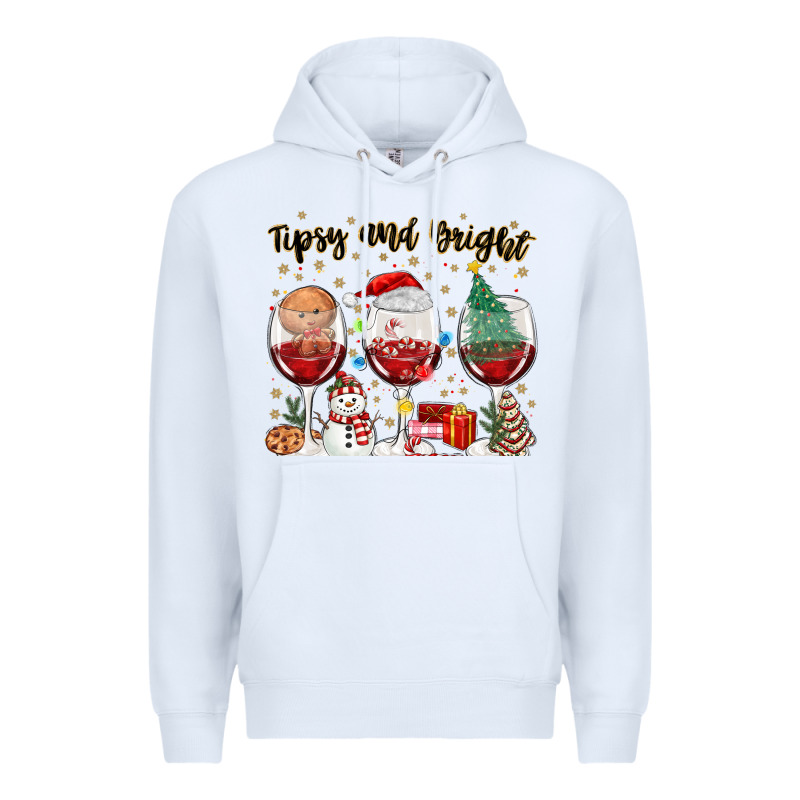 Tipsy And Bright Christmas Premium Hoodie by MaliasSmallBusiness | Teevron