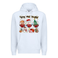 White tipsy and bright christmas Premium Hoodie - MaliasSmallBusiness