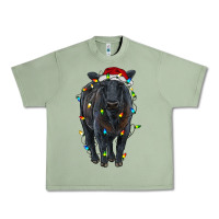 Oil Green christmas black angus cattle with lights Urban Heavy Tee - RanaPortraitStore