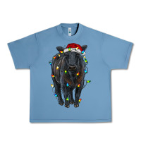 Pebble Blue christmas black angus cattle with lights Urban Heavy Tee - RanaPortraitStore