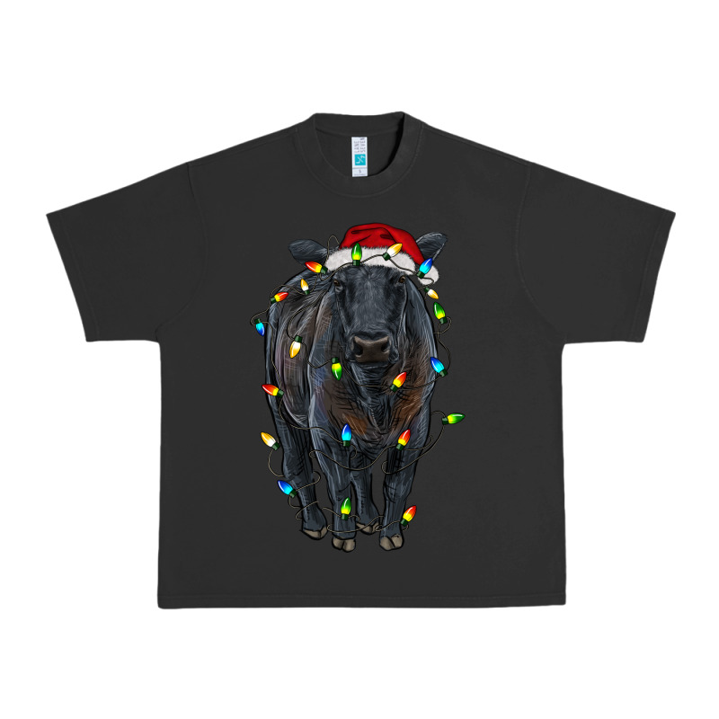 Christmas Black Angus Cattle With Lights Urban Heavy Tee by RanaPortraitStore | Teevron
