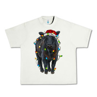 Pistachio christmas black angus cattle with lights Urban Heavy Tee - RanaPortraitStore
