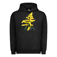 Pigment Black Botanical Goldenrod Illustrations Urban Hoodie - LillyAllenDesigns