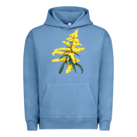 Pigment Pebble Blue Botanical Goldenrod Illustrations Urban Hoodie - LillyAllenDesigns