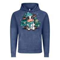 Vintage Denim winter i'm udderly freezing baby cow Vintage Hoodie - MaliasSmallBusiness