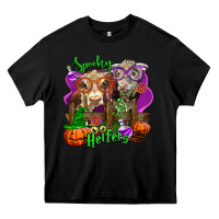 Black spooky halloween cows Heavy Core Tee - LillyAllenDesigns