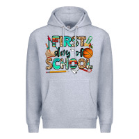 Heather Grey first day of school Premium Hoodie - NancyCooperArtShop