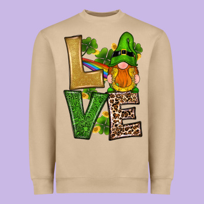 Heavyweight Sweatshirt st patricks day gnomes shamrock love