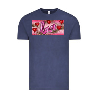 Vintage Denim Valentine's Day Love Balloon Heart Balloons Vintage Tee - RanaPortraitStore