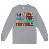 Heather Grey just a girl who loves football Long Sleeve Tee - HRA Design Shop