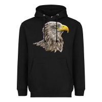Black American White Sea Eagle Head Heavyweight Hoodie - LillyAllenDesigns