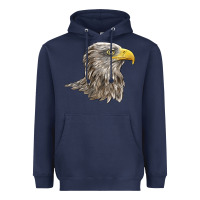 Navy American White Sea Eagle Head Heavyweight Hoodie - LillyAllenDesigns
