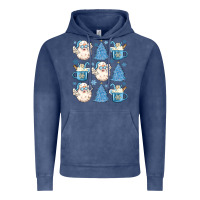 Vintage Denim santa claus doodles christmas Vintage Hoodie - MaliasSmallBusiness