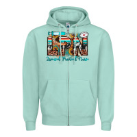 Seafoam lpn licensed practical nurse Zipper Hoodie - JahusDesignShop