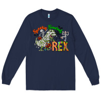 Navy spooky sourus Long Sleeve Tee - CowhideDigitalArt