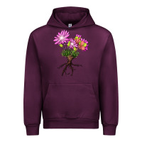 Mauve Wine Bitterroot Flower Illustrations Urban Hoodie - LillyAllenDesigns