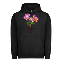 Pigment Black Bitterroot Flower Illustrations Urban Hoodie - LillyAllenDesigns