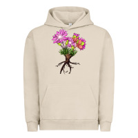 Pigment French Oak Bitterroot Flower Illustrations Urban Hoodie - LillyAllenDesigns