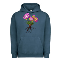 Pigment Midnight Navy Bitterroot Flower Illustrations Urban Hoodie - LillyAllenDesigns