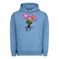 Pigment Pebble Blue Bitterroot Flower Illustrations Urban Hoodie - LillyAllenDesigns