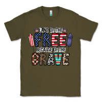 Army Green land of the beacause of the brave Classic Tee - CowhideDigitalArt