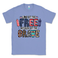 Colony Blue land of the beacause of the brave Classic Tee - CowhideDigitalArt