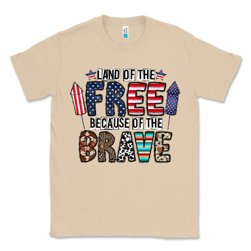 Land Of The Beacause Of The Brave Classic Tee by CowhideDigitalArt | Teevron