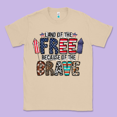 Land Of The Beacause Of The Brave Classic Tee Designed By Cowhidedigitalart