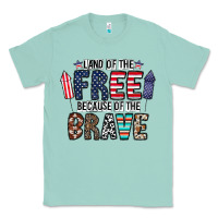 Seafoam land of the beacause of the brave Classic Tee - CowhideDigitalArt