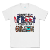 White land of the beacause of the brave Classic Tee - CowhideDigitalArt