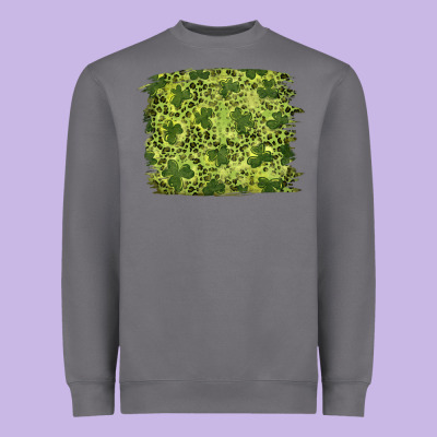 Heavyweight Sweatshirt st patricks day shamrock leopard background