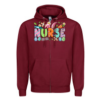 Burgundy easter nurse Zipper Hoodie - Artiststas