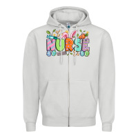 Dove Grey easter nurse Zipper Hoodie - Artiststas