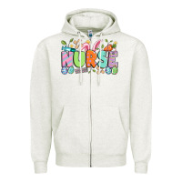 Oatmeal Heather easter nurse Zipper Hoodie - Artiststas